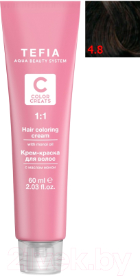 

Крем-краска для волос Tefia, Шатен, Color Creats 4/8