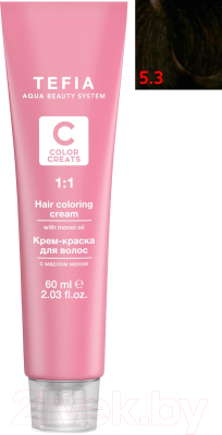 

Крем-краска для волос Tefia, Шатен, Color Creats 5/3