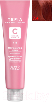 

Крем-краска для волос Tefia, Красный;русый, Color Creats 7/4