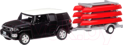 

Масштабная модель автомобиля Автопанорама, Toyota FJ Cruiser c прицепом / JB1251174