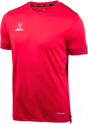 Футболка игровая футбольная Jogel Division PerformDry Union Jersey (L, красный/темно-красный/белый)