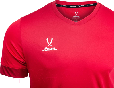 Футболка игровая футбольная Jogel Division PerformDry Union Jersey (S, красный/темно-красный/белый)