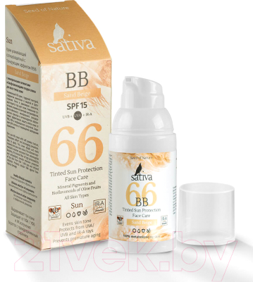 BB-крем Sativa Ухаживающий с тонирующим эффектом №66 Sand Beige SPF15 (30мл)