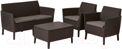 Комплект садовой мебели Keter Salemo 2-sofa Set / 236844 (коричневый)