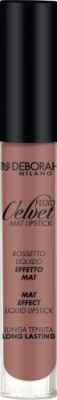 

Жидкая помада для губ Deborah Milano, Fluid Velvet Mat Lipstick матовая устойчивая тон 01