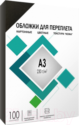 Обложки для переплета Гелеос А3 под кожу / CCA3B (черный)