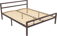 Двуспальная кровать Князев Мебель Наргиз НЗ.160.200.К (коричневый муар) - 