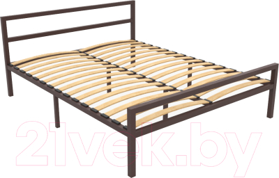 Двуспальная кровать Князев Мебель Наргиз НЗ.180.200.К (коричневый муар)