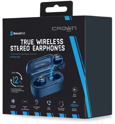 Беспроводные наушники Crown CMTWS-5007 (синий)