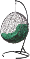 Кресло подвесное BiGarden Kokos Black (зеленая подушка) - 