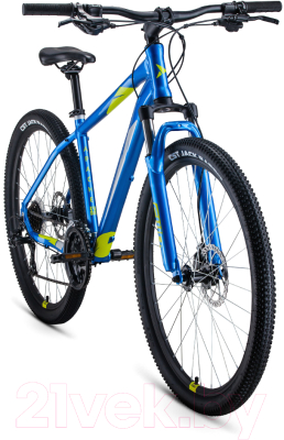 Велосипед Forward Apache 27.5 2.0 Disc 2021 / RBKW1M37G031 (21, синий/зеленый)