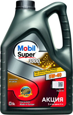Моторное масло Mobil Super 3000 X1 5W40 / 156154 (5л)