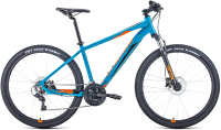Велосипед Forward Apache 27.5 3.0 Disc 2021 / RBKW1M37G056 (21, бирюзовый/оранжевый) - 