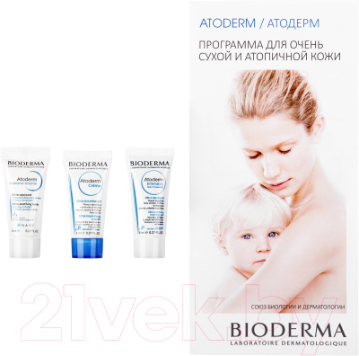 Набор косметики для лица Bioderma Atoderm Гель для душа+бальзам для лица и тела+крем (8мл+8мл+8мл)
