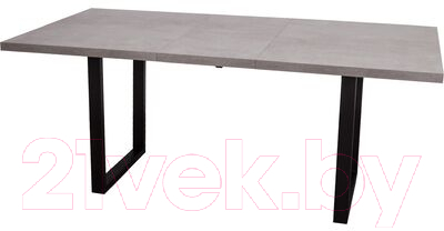 Обеденный стол Listvig Saber 120 раздвижной (бетон светлый/черный)