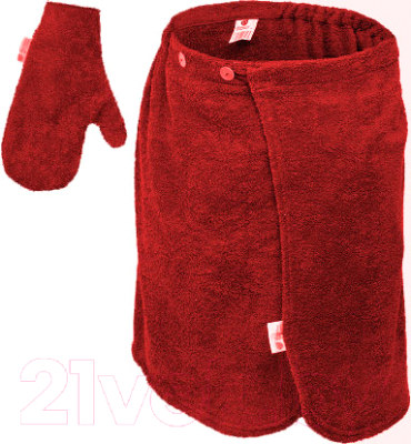 Набор текстиля для бани Банные Штучки 33515 (бордовый)