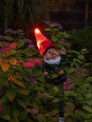 Садовая фигура-светильник Чудесный Сад 681-R Гном в красном колпаке