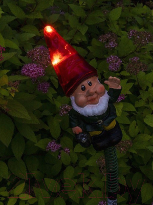 Садовая фигура-светильник Чудесный Сад 681-R Гном в красном колпаке