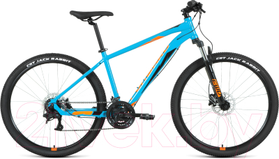 Велосипед Forward Apache 27.5 3.2 Disc 2021 / RBKW1M37G053 (19, бирюзовый/оранжевый)