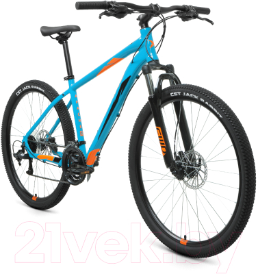 Велосипед Forward Apache 27.5 3.2 Disc 2021 / RBKW1M37G053 (19, бирюзовый/оранжевый)