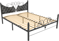 Двуспальная кровать Князев Мебель Лагуна ЛА.160.200.Ч (черный муар) - 