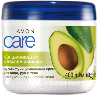 Крем для тела Avon Care увлажняющий для лица рук и тела с маслом Авокадо (400мл)