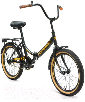 Велосипед Forward Arsenal 20 X 2021 / RBKW1C201001 (14, черный/золотой)