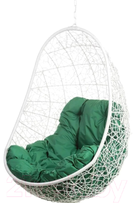 Кресло подвесное BiGarden Easy White BS (без стойки, зеленая подушка)