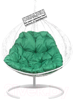Кресло подвесное BiGarden Gemini White BS (без стойки, зеленая подушка)