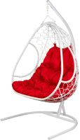 Кресло подвесное BiGarden Primavera White (красная подушка) - 