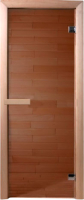 Стеклянная дверь для бани/сауны Doorwood 190x70 (бронза глянцевая, осина) - 