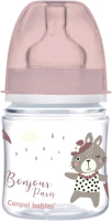 Бутылочка для кормления Canpol EasyStart Bonjour Paris / 35/231 (120мл, розовый) - 