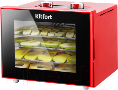 Сушилка для овощей и фруктов Kitfort KT-1915-2 (красный)