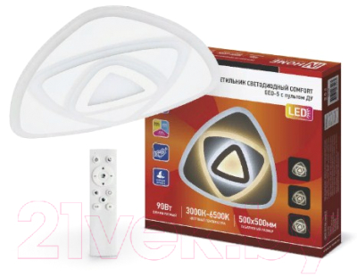 Потолочный светильник INhome Comfort Geo-5 90Вт 230В 3000-6500К 7000Лм / 4690612034461