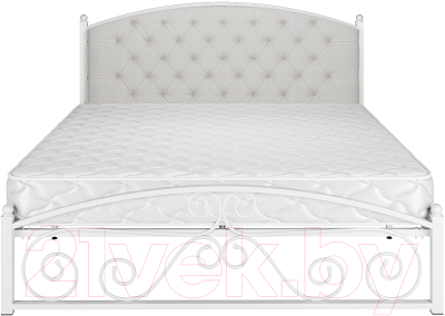 Двуспальная кровать Князев Мебель Бали БИ.160.190.Б (белый муар)