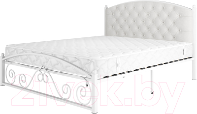 Двуспальная кровать Князев Мебель Бали БИ.180.200.Б (белый муар)