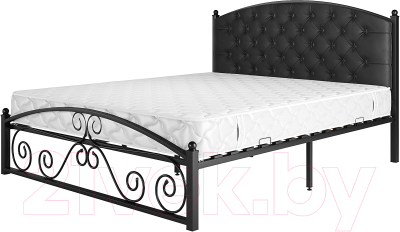 Двуспальная кровать Князев Мебель Бали БИ.160.190.Ч (черный муар)