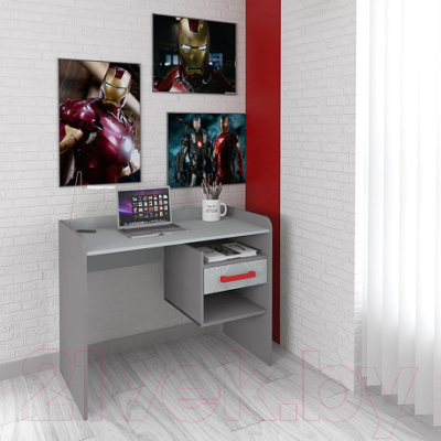 Письменный стол Polini Kids Marvel 1005 Железный человек (серый)