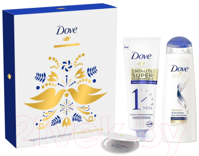 Набор косметики для волос Dove Восстановление 2020 Шампунь+Супер кондиционер+зеркало (250мл+180мл)