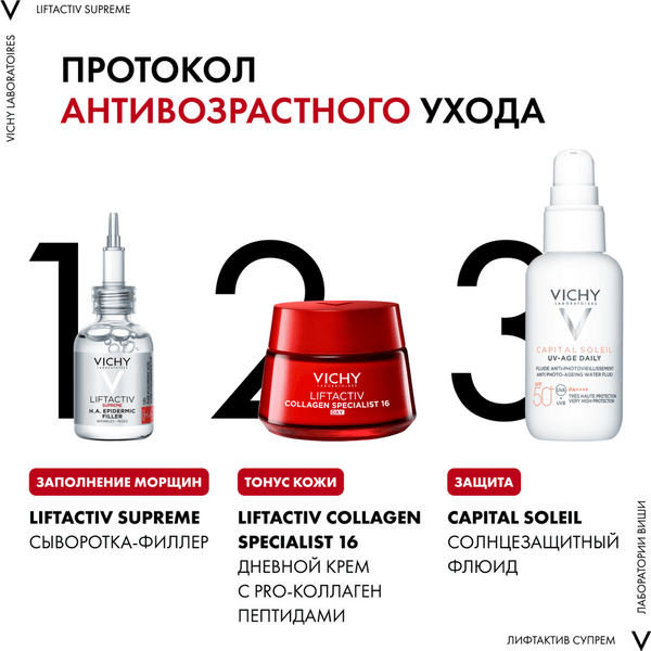 Сыворотка для лица Vichy Liftactiv Supreme гиалуроновая пролонгированного действия (30мл)