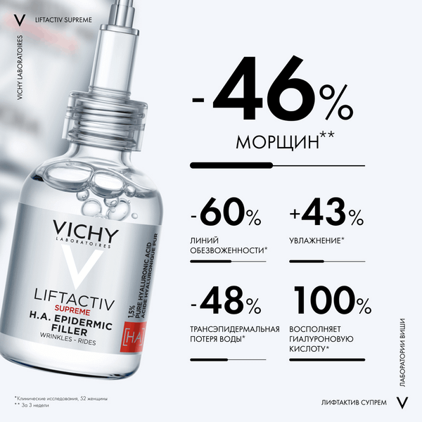 Сыворотка для лица Vichy Liftactiv Supreme гиалуроновая пролонгированного действия (30мл)