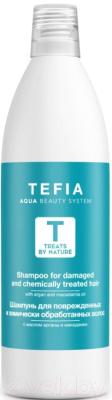 Шампунь для волос Tefia Treats by Nature для поврежденных и химически обработанных волос (1л)