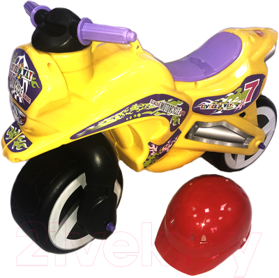 

Каталка детская Orion Toys, Желтый;фиолетовый, Motorcycle 7 со шлемом / 11-007
