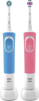 

Набор электрических зубных щеток Oral-B, Vitality Pro 3D WH D100.413.1+Pro CrossAction D100.413.1