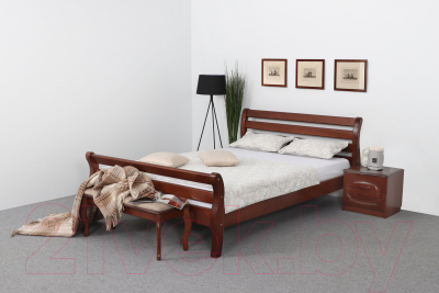 Полуторная кровать Мебельград Аврора 120x200 (орех светлый/массив сосны)