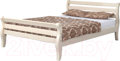 Полуторная кровать Мебельград Аврора 120x200 (ясень жемчужный/массив сосны)
