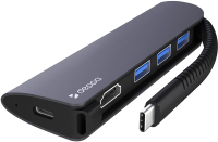 USB-хаб Deppa Type-C HDMI Power Delivery 3xUSB 3.0 / 73125 (графит) - 