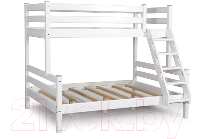 Двухъярусная кровать Мебельград Адель (белый)