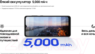 Смартфон Samsung Galaxy A02 / SM-A022GZKBSER (черный)
