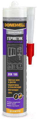 Герметик силиконовый Donewell Универсальный / DSK100 (260мл, прозрачный)